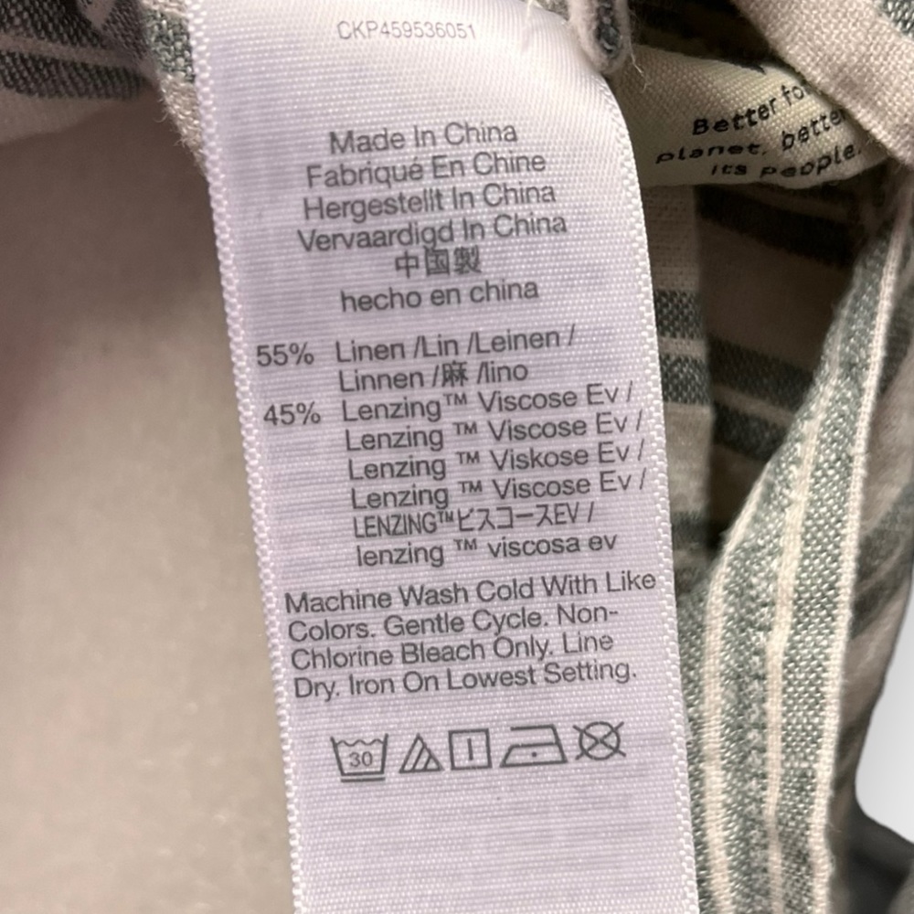Madewell Linen-Blend Lakeline Popover Shirt in Hester Stripe  Xs - Picture 10 of 10